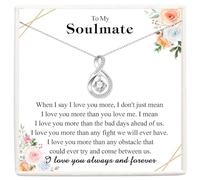 VOSAP Gifts for Her, Soulmate Gifts for Her Girlfriend Wife Infinity Soulmate Necklace, I Love You Gift for Her, Romantic Birthday Christmas Valentines Presents for Her
