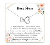 VOSAP Gifts for Mum, Two Interlocking Hearts Pendant Necklace for Mother, Perfect Mum Gift from Daughter Son, Mothers Day Christmas Birthday Gifts for Women