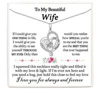 VOSAP Gifts for Wife, Wife Necklace S925 Sterling Silver I Love You Heart Pendant Necklace, Romantic Jewellery Presents for Anniversary Birthday Christmas Mothers Day Valentines Day