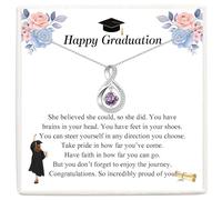 VOSAP Graduation Gift for Her: Purple Cubic Zirconia Infinity Necklace