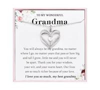 VOSAP Grandma Gifts, Double Heart Necklace for Women, Gift for Grandma from Grandchildren, Christmas Birthday Mothers Day Gifts for Grandmother, Stocking Fillers for Women