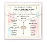 VOSAP Holy Communion Gifts for Girls, Infinity Cross Necklace Present, First Communion Gifts for Daughter Sister Niece Granddaughter