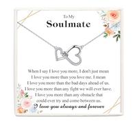 VOSAP Interlocking Hearts Pendant Necklace for Soulmates - Perfect Soulmate Gifts for Wife, Girlfriend - Anniversary, Christmas, Valentine's Day