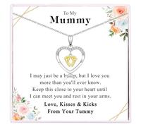 VOSAP Mummy Gifts, Heart Little Feet Pendant Necklace