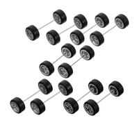 VOSAREA 1/64 Scale Alloy Diecast Model Car Tires Set with Silver Rubber Wheels 5 Pair Including Star, Tree Fork, Ten-spoke, Seven-spoke, Six-spoke Designs for Rc Cars, Trucks, Helicopters