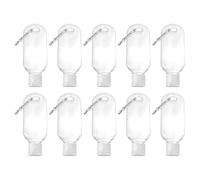 VOSAREA 10 Pack Travel Bottles 50ml Petg Plastic Leak-proof Empty Bottles with Hook and Carabiner Clip, Easy to Carry and Organise Liquids for Outdoor Activities and Business Color Style