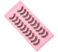 VOSAREA 10 Pairs 7D Curled Natural Look False Eyelashes Full Volume Short Fake Lashes Pack for Women and, Wispy Long False Eyelash Extensions Suitable for Daily Makeup