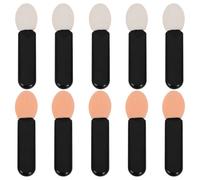 VOSAREA 10 Pcs Eyeshadow Stick Brush with Sponge Tips for Precision Application Portable Acrylic Makeup Tool for Women Suitable for Daily Makeup and Party Looks