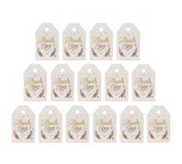 VOSAREA 100pcs Gold Foil Rectangular Thank You Paper Tags for Candy Boxes, Wrapping Baking Supplies, Tags for Wedding, Birthday, and Party Favor Decoration