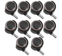 VOSAREA 10pcs 2-inch Grey Universal Silent Stem Caster Wheels for Office Chairs and Furniture Smooth-rolling Directional Chair Replacement Wheels for Sofas and Dining