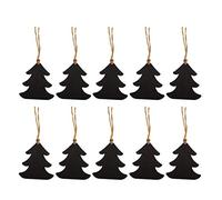 VOSAREA 10pcs Christmas Tree Shape Chalkboard Tags Mini Wooden Hanging Chalkboard Tags Name Message for Christmas Wedding Party DIY Crafts