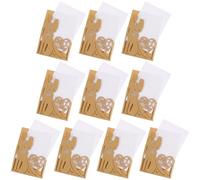 VOSAREA 10pcs Creative Golden Wedding Invitation Cards with Hollow-out Design, Delicate Paper Material for Romantic Wedding Invites and Anniversary Congratulations