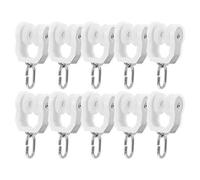 VOSAREA 10pcs Curtain Track Gliders and Hooks Set, Alloy and Plastic Material, Easy to Install, Hold Curtains Sturdy, for Sliding Doors and Restaurant Window Treatments