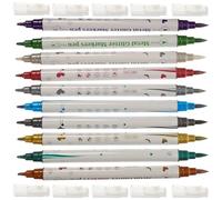 VOSAREA 10pcs Double-ended Nail Art Liner Pens with Assorted Colours Easy Operation Plastic Manicure Tools for Gel Nail Polishing and Natural for Home and Beauty Salon Use