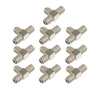 VOSAREA 10pcs F Type Female 3-way Coaxial Cable Splitter Tv Satellite Signal Adapter for Vcr Antenna with F Connector, Cable Extension for Home Audio and Tv Antenna Systems