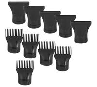 VOSAREA 10pcs Hair Dryer Nozzle Comb Attachments for Home and Barber Shop Use, Professional Nylon Styling Tools Designed to Maximise Volume and Sturdy, Black Hair Dryer Nozzle Replacement