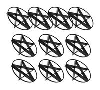 VOSAREA 10pcs Plant Pot Feet Risers Ventilated Design and Elevated Base, round Black Pp Plastic Planter Stand for Gardening, Outdoor Plant Lift to Prevent Water Accumulation and Root Rot