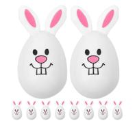 VOSAREA 10pcs Reusable Rabbit Shape Fillable Easter Eggs Plastic Decorative Candy Holders for Easter Party and Desk Decoration with Classic Festival Elements