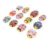 VOSAREA 12pcs Beijing Opera Masks Set Lightweight Plastic Flocking Material Chinese Opera Design Decorative Masks for Office and Party Cosplay Accessories