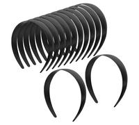 VOSAREA 12pcs Black Plastic DIY Hair Hoops Headbands for Women, Practical and Convenient Plain Headband Materials Suitable for Doing Sports and Washing Your Face