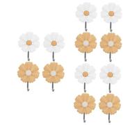 VOSAREA 12pcs Daisy Shape Adhesive Wall Hooks Decorative Flower Hangers for Home Organization for Hanging Keys Towels Jewelry and Accessories Room