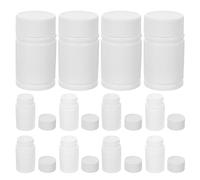 VOSAREA 12pcs Hdpe Empty Pills Medicine Bottles 20ml Small Reusable Solid Container with Caps Lightweight Narrow Mouth for Carrying Capsules and Tablets