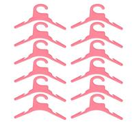 VOSAREA 12pcs Pink Plastic Pet Clothes Hanger for Puppy Outfits Small