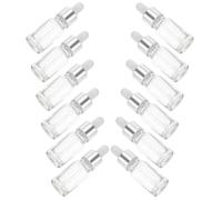 VOSAREA 12pcs Portable Dropper Bottles Glass and Plastic Small 5ml Bottles for Perfume and Essential Oils Multi-function Refillable Containers for Home and Stores