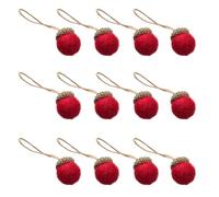 VOSAREA 12pcs Red Felt Pine Cone Hanging Decorations Lightweight Christmas Ornaments to Add A Festival Atmosphere and Decorate Your Home with Adorable Holiday Style