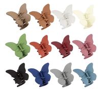 VOSAREA 12pcs Small Butterfly Claw Hair Clips for Thick and Thin Hair Ps Material Firm Grip during Make or Washing Face