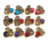 VOSAREA 12pcs Small Vintage Hair Claw Clips for Women Acrylic and Alloy Material Suitable for Thin Or Thick Hair for Office and Going out Assorted style