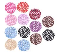 VOSAREA 13pcs Mesh Crochet Hair Net Bun Cover Reusable Cloth Hairnet for Professional Dancing Performers and Company Employees Working Performance Random Color