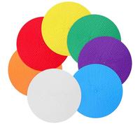 VOSAREA 14 Pcs round Flat Spot Markers Set 10cm Diameter in Red, Yellow, Blue, Green, Orange, White Purple for Basketball and Soccer Training Equipment, Carpet Floor Dots for Sports