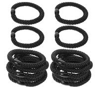 VOSAREA 15pcs Black Thick Elastic Hair Ties High Elasticity Ponytail Holders Braided Hair Bands for Women