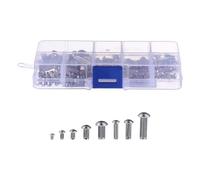 VOSAREA 160 Pcs 304 Stainless Steel Solid Rivets round Head Semi-round Knurled Shank Rivet Hardware Kit for Industrial Fastening and Metalwork Applications
