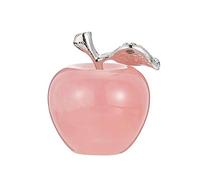 VOSAREA 1pc Pink Crystal Apple Artificial Fruits Crystal Glass Desk Topper Model Decor Home Accessories Bookshelf Ornament Faux Fruit Tabletop Adornment Fake Pearlescent