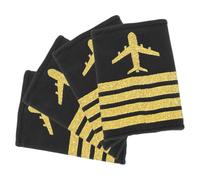 VOSAREA 2 Pairs Black Webbing Shoulder Epaulettes for Pilots and Flight Attendants, Uniform Enhancement Badge for Stage Performance and Cosplay Party, Captain Shoulder Boards