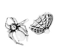 VOSAREA 2 Pieces Punk Vintage Spider Web Rings Set, Retro Hollow Spider Design Adjustable Finger Rings for Women and Men, Gothic Costume Jewelry Accessories