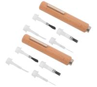 VOSAREA 2 Sets Magnetic Cat Eye Nail Tool Pen 3-in-1 with Double-headed Magnet Wand and Detachable Nail Art Brush for Home DIY Manicure, Wooden and Plastic Handle for Beginners