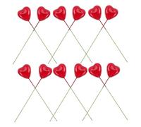 VOSAREA 20 Pcs Heart Shape Cake Picks Foam Lightweight Romantic Elegant Red Cake Decoration for Valentine's Day Party Random Color