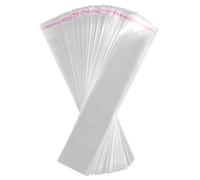 VOSAREA 200pcs Clear Cello Bags Long Plastic Bags Self Sealing Gift Wrap Cellophane Bag for Bakery Cookies Candle Christmas Halloween Party