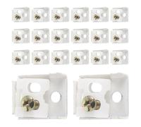 VOSAREA 20pcs 6mm Curtain Track Brackets Ceiling Mount Clips for Secure Installation White Plastic and Metal Curtain Rail Accessories with Frame Solution for Minimalist Home Decor