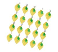 VOSAREA 20pcs Artificial Lemon Mini Charms for Jewelry Making, Yellow Resin | Fresh Pretty Style, Hole for Threading, Easy with Cords or Chains, Art Craft Projects and Bracelets