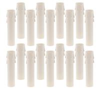 VOSAREA 20Pcs Plastic Candle Socket Covers Sleeves for Chandelier Candelabra Base Tubes White Φxmm Easy Install Replacement for Lamps Pendant Lights and Wall Fixtures