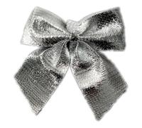 VOSAREA 24pcs Silver Christmas Decorative Bows with Brooch Pins, 5.5cm Ruban Ribbon Tree Bowknots for Clips and Boutique Holiday Party Ornaments