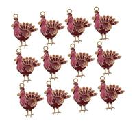 VOSAREA 24pcs Turkey Pendant Turkey Earrings for DIY Accessories Thanksgiving Necklace for Women DIY Fall Pendants for Bracelets for Necklaces Zinc Alloy