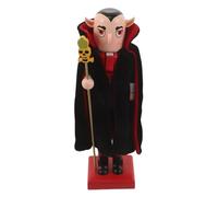VOSAREA 25cm Black Cloak Nutcracker Figurine, Wooden and Cloth Gothic Nutcracker Decoration for Spooky Settings and Bookshelves, Versatile Seasonal Ornament for Halloween and Christmas