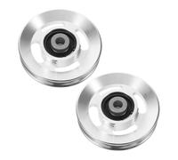 VOSAREA 2pcs Aluminium Gym Equipment Pulley and 360° Swivel | Detachable Design, Smooth Glide, Silver Alloy Finish, for Cable Crossover Machines, Garage Gyms and Professional Fitness