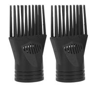 VOSAREA 2Pcs Black Blow Dryer Comb Attachment Hair Dryer Replacement Comb Nozzle for Straightening and Detangling Compatible Hair Accessory for Styling and Blow Drying