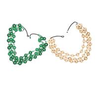 VOSAREA 2pcs Boho Necklace for Women Featuring Delicate Beading and Eye-catching Coconut Shell Beads, Assorted Color Layered Strand Suitable for Wedding Party and Everyday Life Decoration